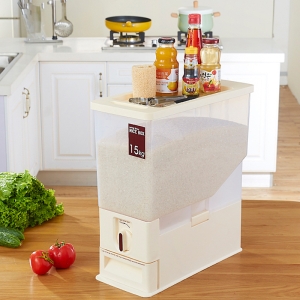 批发自动计量米桶15KG 储米箱 30斤装 塑料米缸密封防潮防虫 米桶